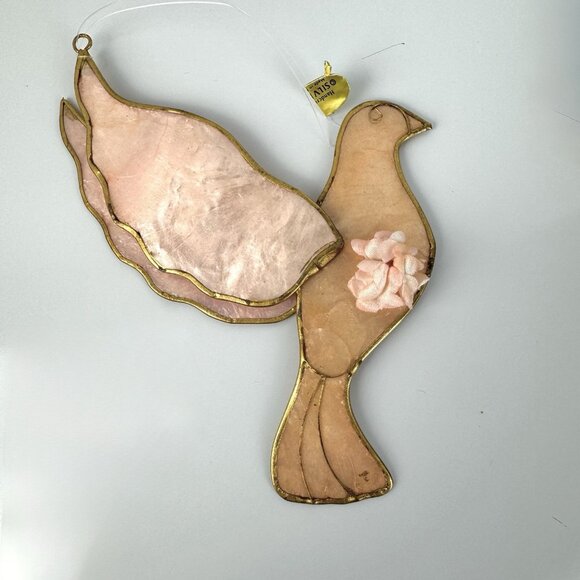 Vintage Silvestri Capiz Shell Dove Ornaments Set of 2 - Picture 3 of 10